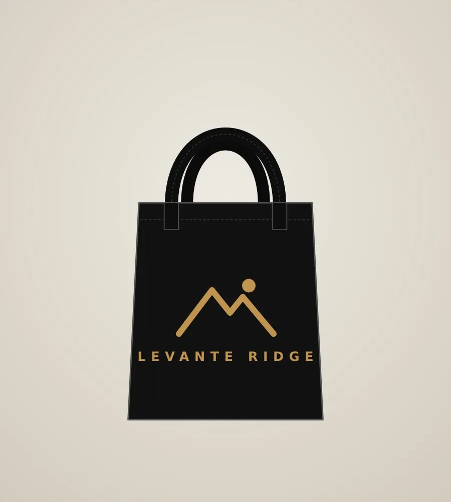 Black tote, one-color print