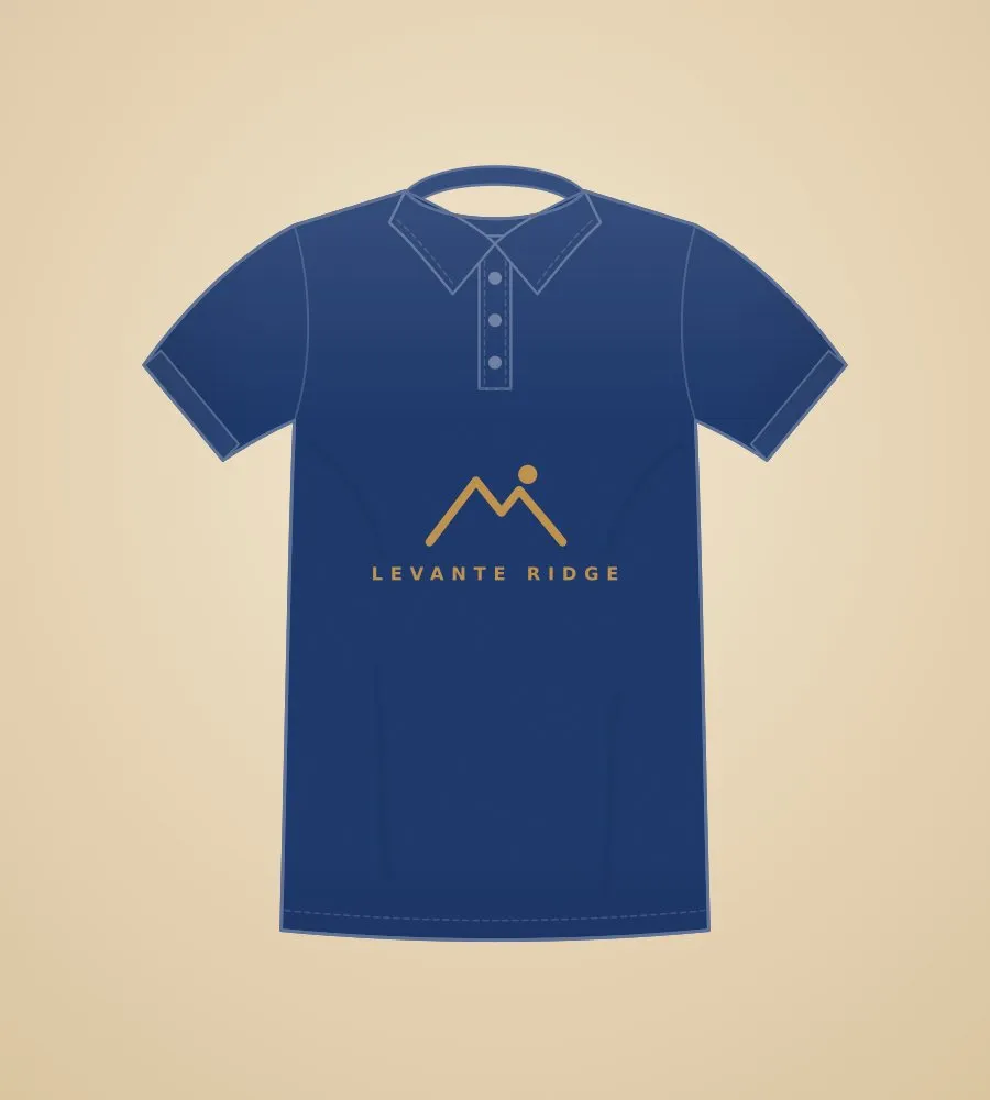 Navy piqué polo, embroidered chest logo