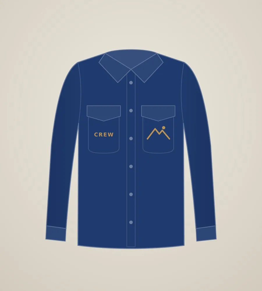Navy work shirt with pocket logo